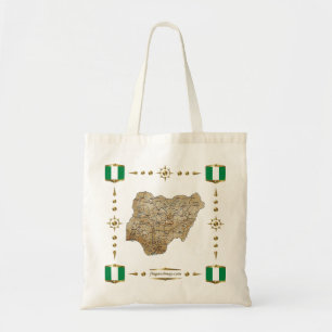 Mapa de Nigeria + bolsa de bandera