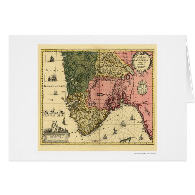 Mapa de Noruega en enero Jansson 1650 (Anverso (Horizontal))