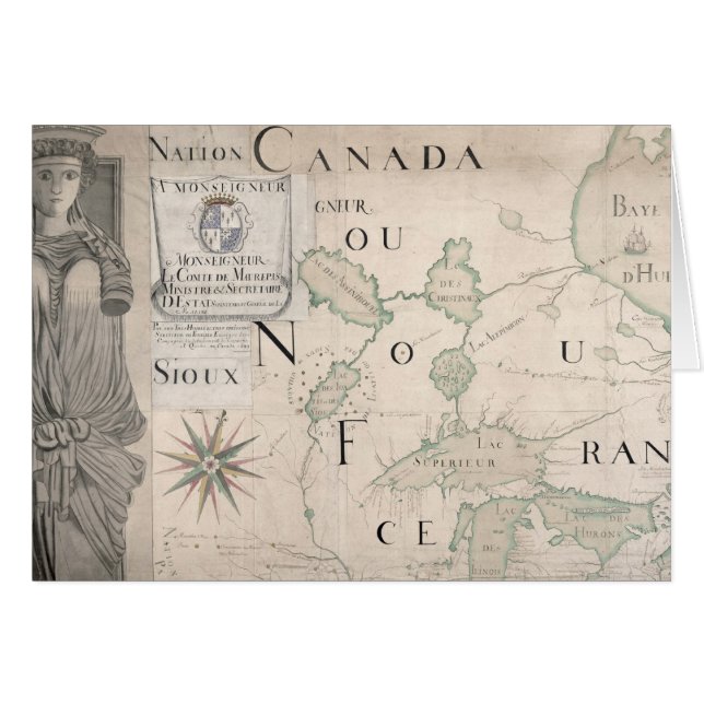 Mapa de Nouvelle-Francia 1699 (Anverso (Horizontal))