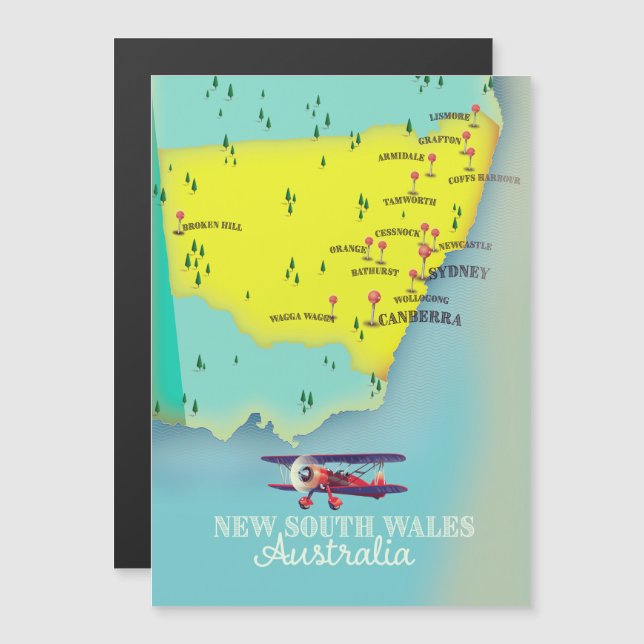 Mapa de Nueva Gales del Sur de Australia (Anverso/Reverso)
