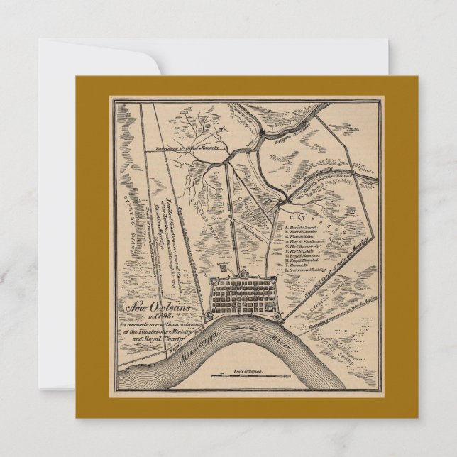 Mapa de Nueva Orleans 1770 (Anverso)