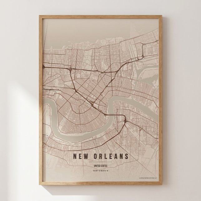 Mapa de Nueva Orleans Impresión Arte de Pared Rega (Subido por el creador)