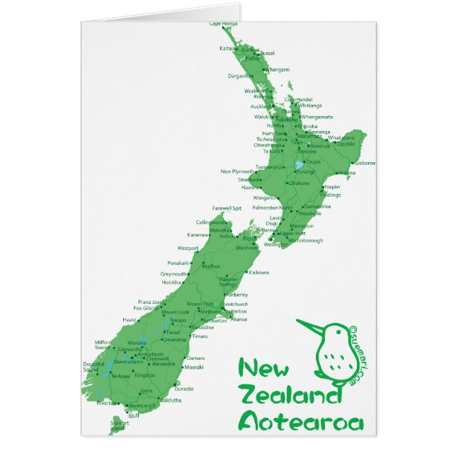 Mapa de Nueva Zelanda (Frente)