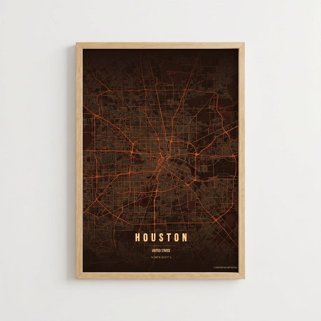 Mapa de Ola de Calor de Houston Impresión Póster d (Subido por el creador)