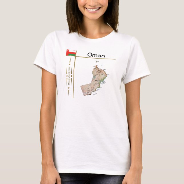 Mapa de Omán + Bandera + Título camiseta (Anverso)