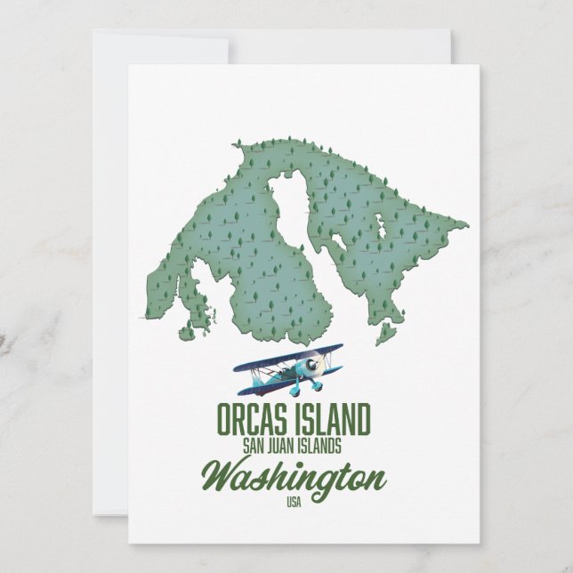 Mapa de Orcas Island, Washington, EE. UU. (Anverso)