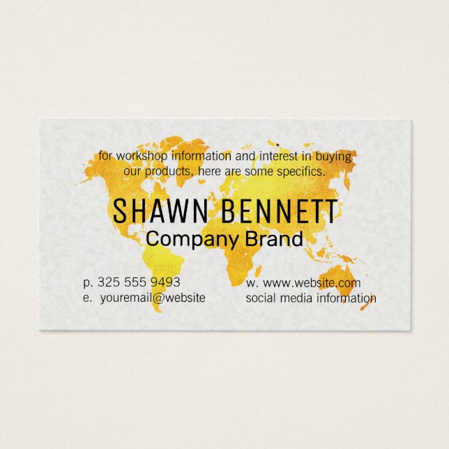 Mapa de oro del mundo | Fondo de textura (Frente)