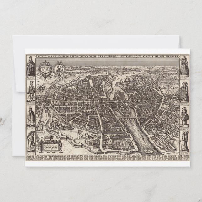 Mapa de París de 1618 de Claes Jansz. Visscher (Anverso)