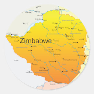 Mapa de Pegatinas de Zimbabue