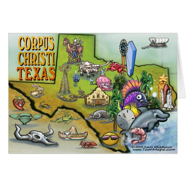 Mapa de Personalizados de Corpus Christi Tx (Anverso (Horizontal))