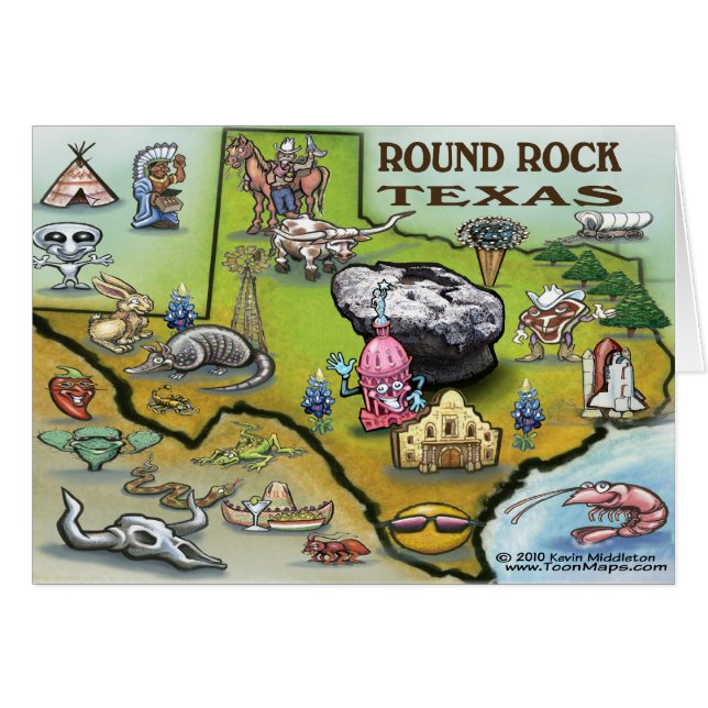 Mapa de Personalizados de Round Rock Texas (Anverso (Horizontal))