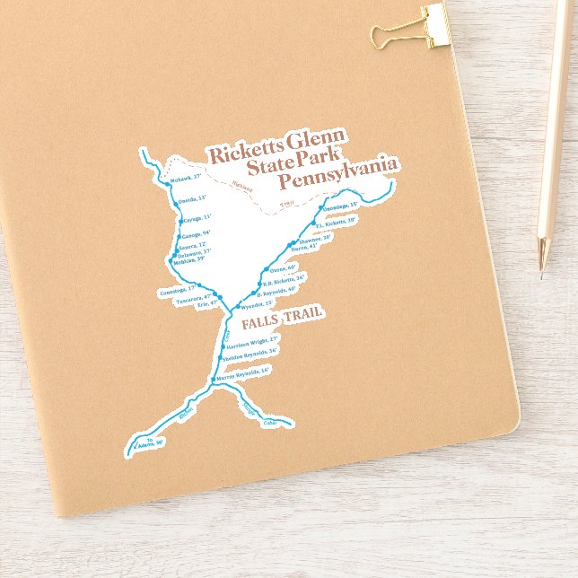 Mapa de pistas de caída 6"x6" Pegatina (Cuaderno)