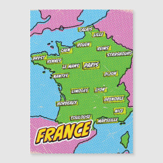 Mapa de Pop Art Illustrated France