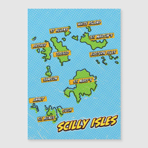 Mapa de Pop Art Illustrated Scilly Isles