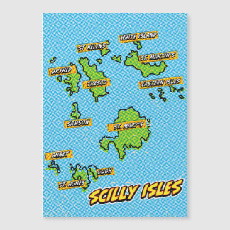 Mapa de Pop Art Illustrated Scilly Isles