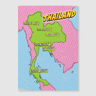 Mapa de Pop Art Illustrated Thailand
