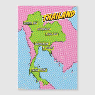 Mapa de Pop Art Illustrated Thailand