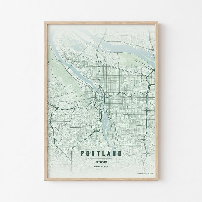 Mapa de Portland Impresión de Bosque Arte de Pared (Subido por el creador)
