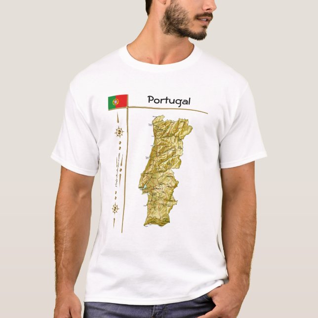 Mapa de Portugal + Bandera + Cargo camiseta