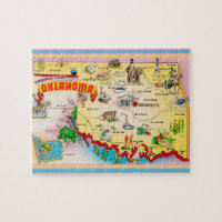 Mapa de postales de Oklahoma rompecabezas