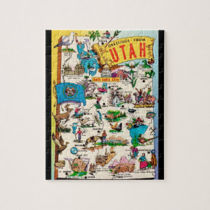 Mapa de postales de Utah rompecabezas