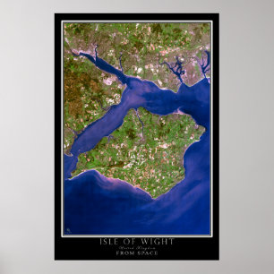 Mapa De Posters De La Isla De Wight Satellite