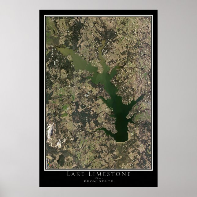 Mapa de Posters de Satélites de Texas en Lake Lime (Frente)