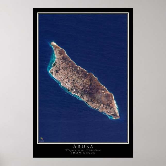 Mapa de Posters por satélite de Aruba (Frente)