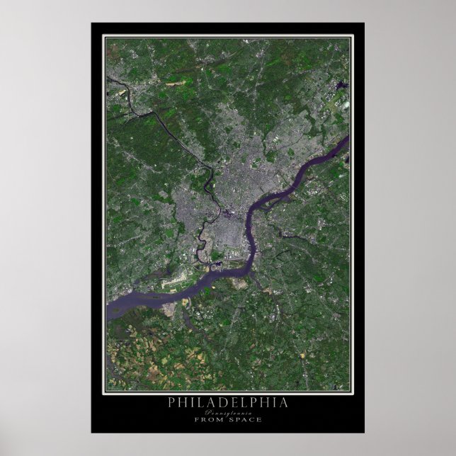 Mapa de Posters por satélite de Filadelfia Pennsyl (Frente)