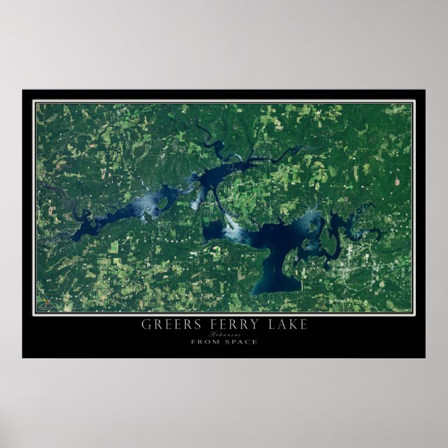 Mapa de Posters por satélite de Greers Ferry Lake  (Frente)