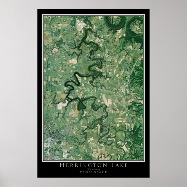 Mapa de Posters por satélite de Herrington Lake Ke (Frente)