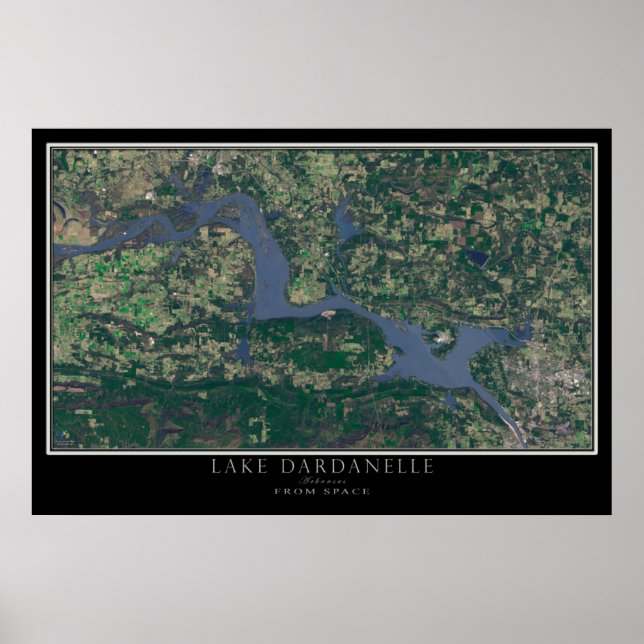 Mapa de Posters por satélite de Lake Dardanelle Ar (Frente)