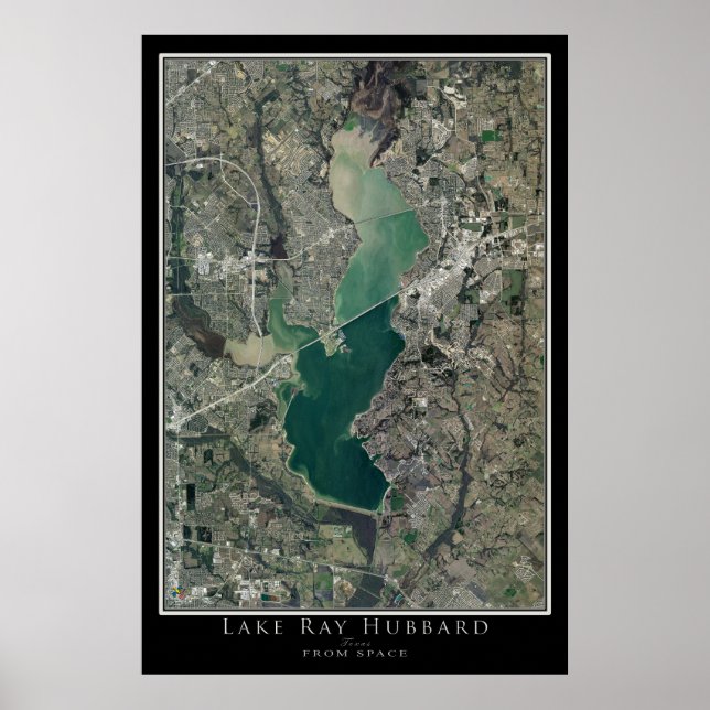 Mapa de Posters por satélite de Lake Ray Hubbard T (Frente)