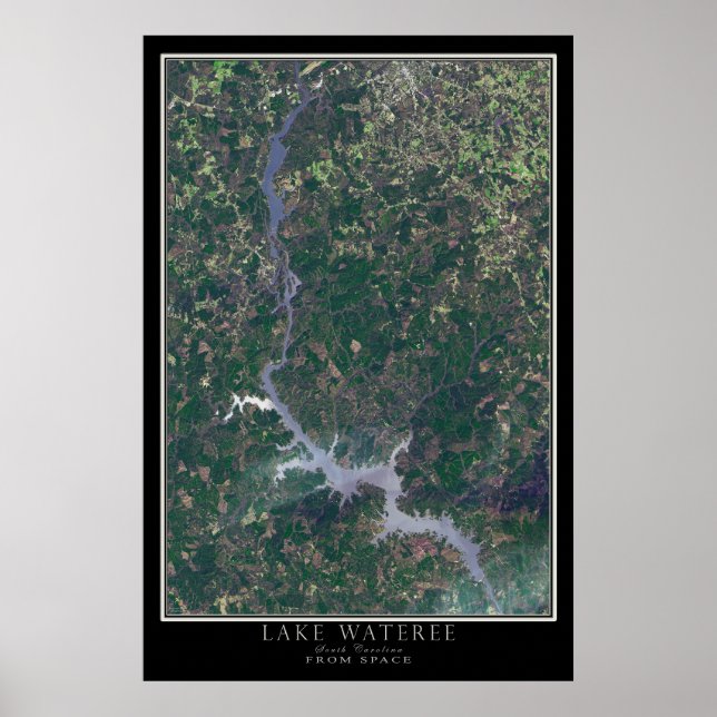 Mapa de Posters por satélite de Lake Wateree South (Frente)