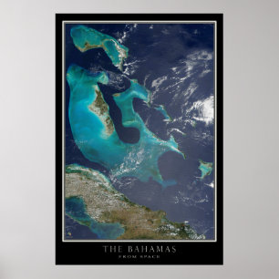 Mapa de Posters por satélite de las Bahamas