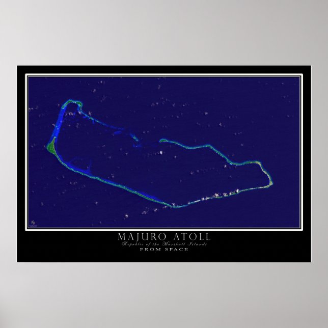 Mapa de Posters por satélite de las Islas Marshall (Frente)