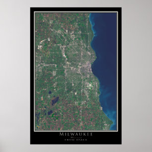 Mapa de Posters por satélite de Milwaukee Wisconsi