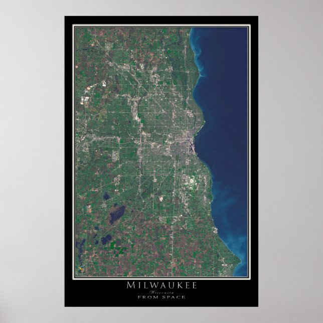 Mapa de Posters por satélite de Milwaukee Wisconsi (Frente)