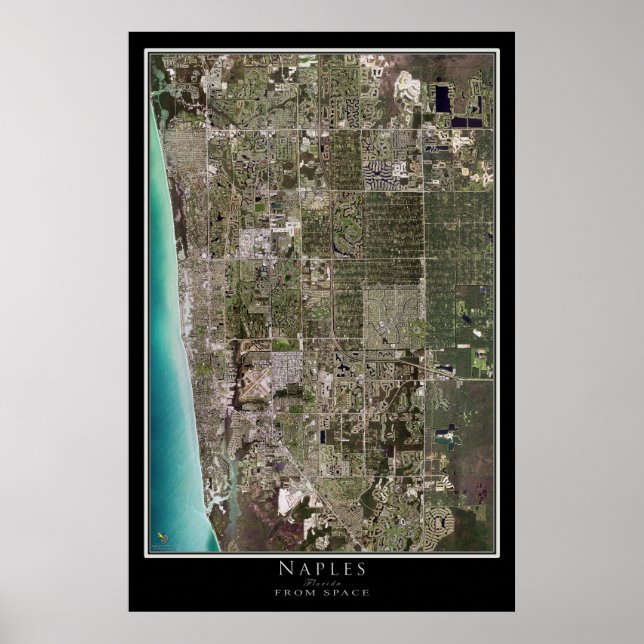 Mapa de Posters por satélite de Nápoles Florida (Frente)