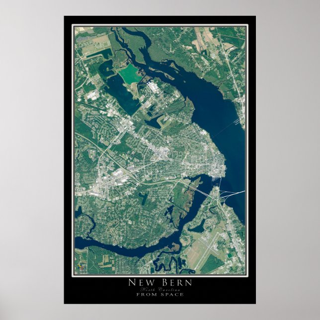Mapa de Posters por satélite de Nueva Berna en Car (Frente)