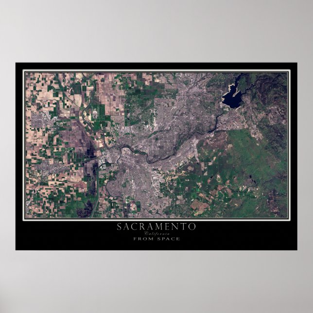 Mapa de Posters por satélite de Sacramento Califor (Frente)