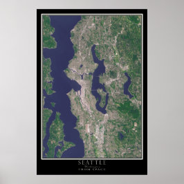 Mapa de Posters por satélite de Seattle Washington