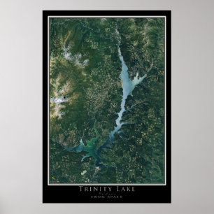 Mapa de Posters por satélite de Trinity Lake Calif