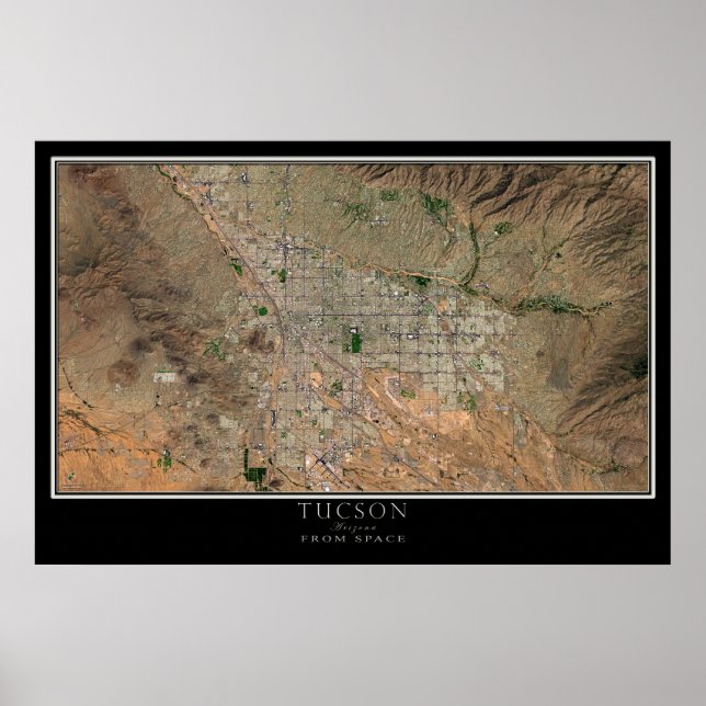 Mapa de Posters por satélite de Tucson Arizona (Frente)