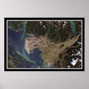 Mapa de Posters por satélite de Vancouver British 