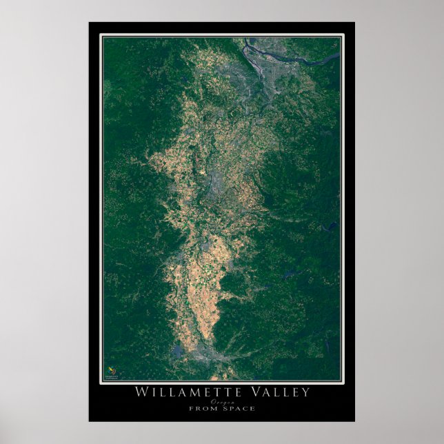 Mapa de Posters por satélite de Willamette Valley  (Frente)
