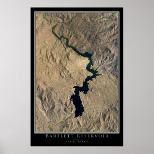 Mapa de Posters por satélite del lago Bartlett de 