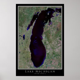 Mapa de Posters por satélite del lago de Michigan