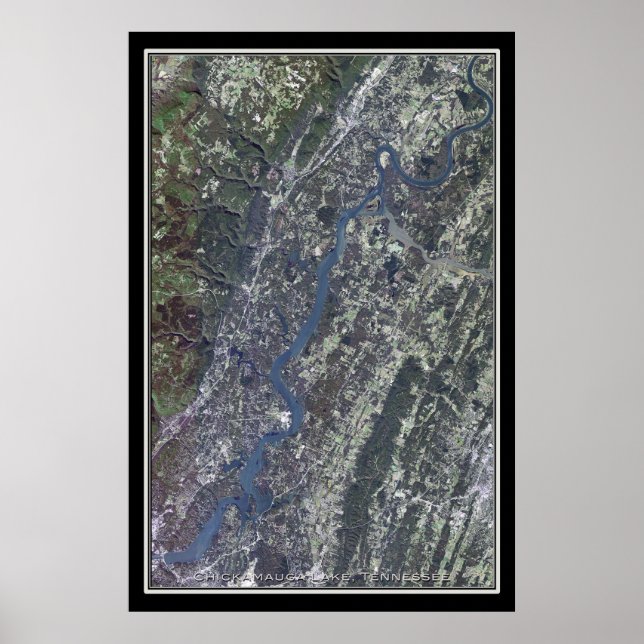 Mapa de Posters por satélite del lago de Tennessee (Frente)