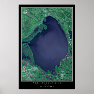 Mapa de Posters por satélite del lago Okeechobee F